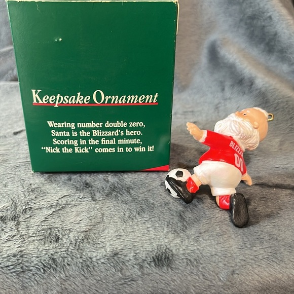 VINTAGE HALLMARK KEEPSAKE ORNAMENT 1988. In box Nick the Kick. Soccer - Picture 5 of 5